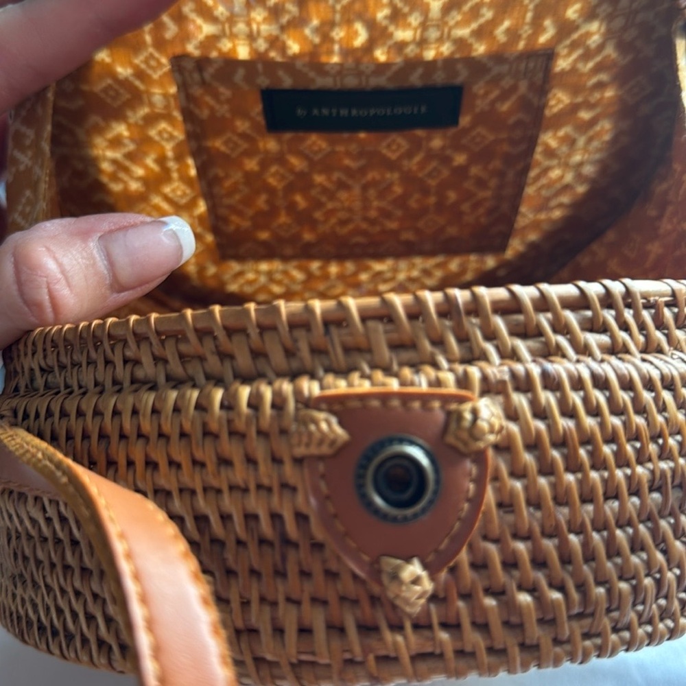 Anthropology Brown Woven Crossbody Bag- New